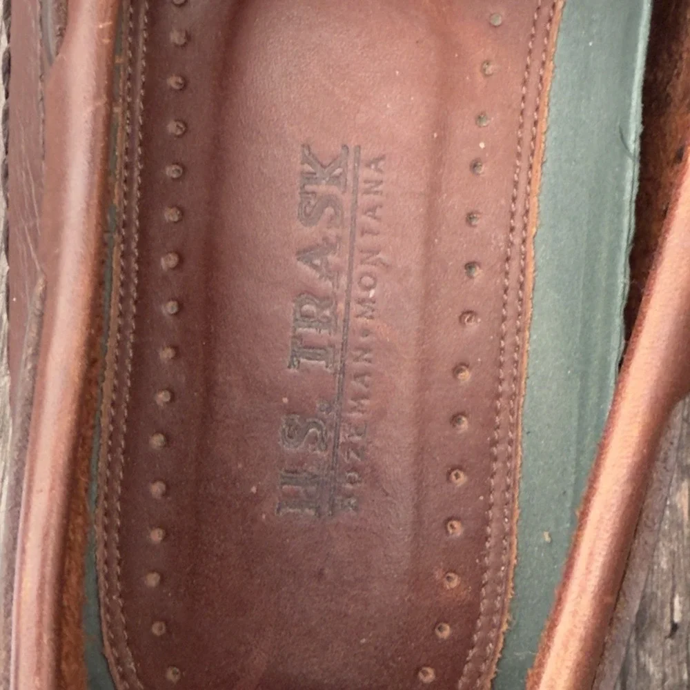 H.S. Trask Brown Leather Casual Boat Shoe Driving Loafer Moccasin Men's‎ 8 EUC